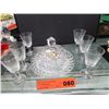 Image 1 : Pinwheel crystal butter dish & 6 sherry glasses