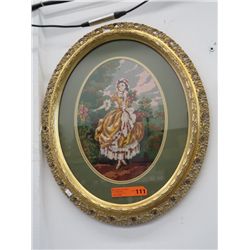 Framed petite point picture