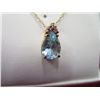 Image 2 : Pear Shape Blue Topaz & Diamond Pendant