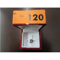 Emerald Cut Smokey Topaz & Diamond ring