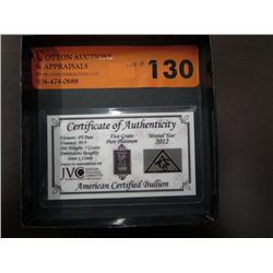 2012 Solid Platinum Bar
