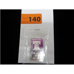 Solid .999 silver Liberty Bell bar