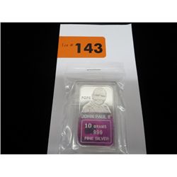 Pope John Paul II .999 solid silver bar