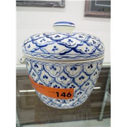 Oriental lidded jug 7" dia. 8" tall
