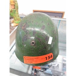 WW II metal helmet with leather lining