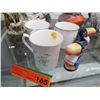 Image 1 : Three bone china mugs & china salt & pepper