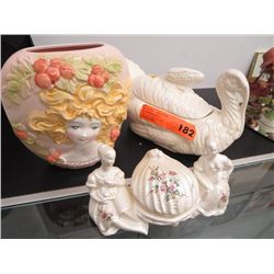 Three china and ceramic items