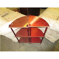 Two pie shaped shelves