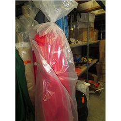 Roll of red sports jersey fabric