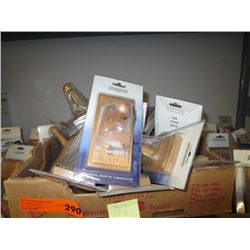 Box of wooden hooks
