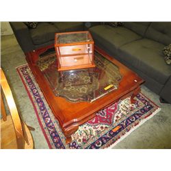 Glass top coffee table