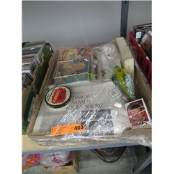Wrapped tray of vintage advertising boxes