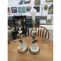 Pair of cherub based lamps 17" tall