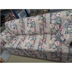 Floral print upholstered couch 82" long