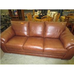 Brown leather sofa