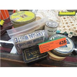 7 Vintage advertising tins and packages