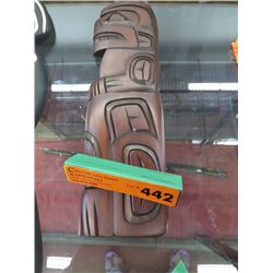 Native bear carving by Krawchuk, Squamish