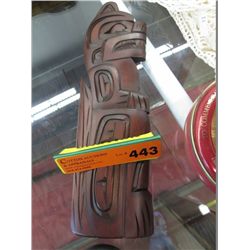 Native wolf carving by Krawchuk, Squamish