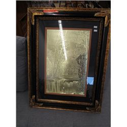 Framed picture on tin
