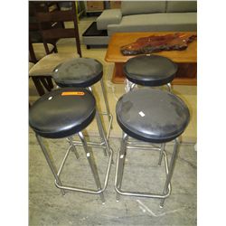Four retro stools, 29" tall