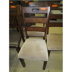 New brown wood chairs with upholstered seat