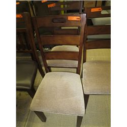 New brown wood chairs with upholstered seat