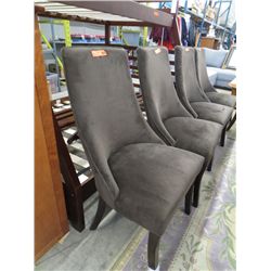 Brown microfibre dining chair