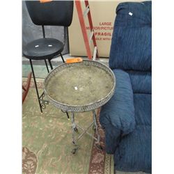 Metal bird bath 30" tall