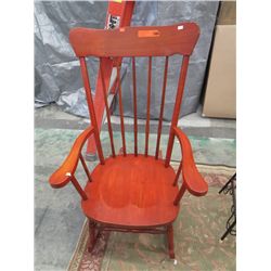 Wooden spindle back rocking chair