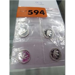 4x .999 solid silver Canadian maple leaf coins