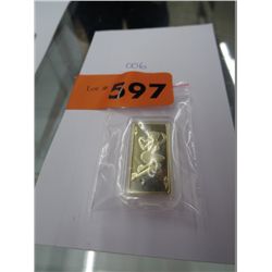 100 mills gold Ace of hearts art bar