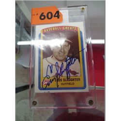 Signed baseball card - Enos Slaughter