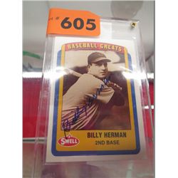 Signed baseball card - Billy Herman