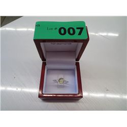 Yellow topaz gemstone ring with 2 side diamonds
