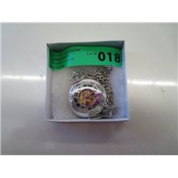 Mechanical pocket watch with 2 sided crystal