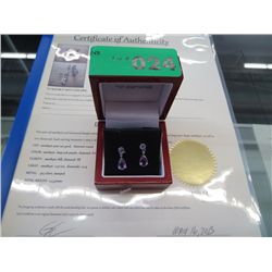 Brand new diamond & amethyst earrings