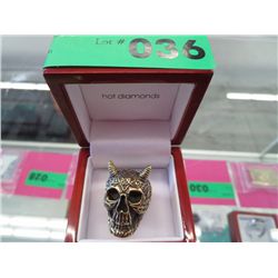 Bronze bikers devil skull ring