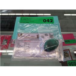 Certified 114 carat oval cut emerald