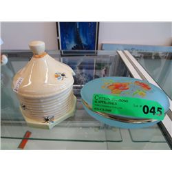 Honey pot & lidded jar