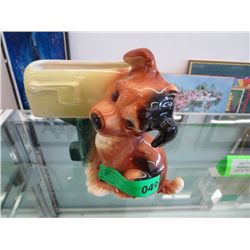Vintage ceramic puppy & postbox