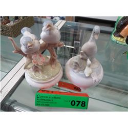 Two musical china figurines 5" tall