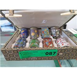 Cloisonne jars 2" tall  - new in box