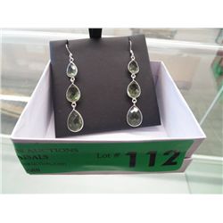 New Green amethyst drop-style earrings