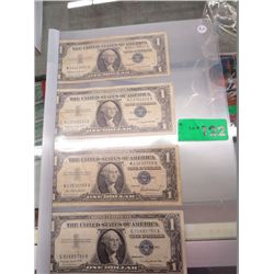 4x American Silver Certificates