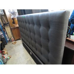 King size headboard -button tufted grey fabric