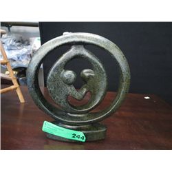 Carved family circle statue 10" tall