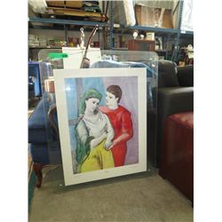 Glass framed poster