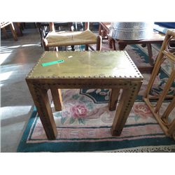 Brass wrapped table 18" long 11" deep 18" high