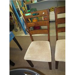 Wooden dining chair with upholstered seat