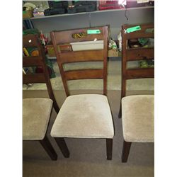 Wooden dining chair with upholstered seat